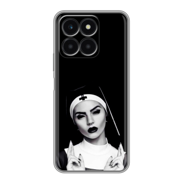 Силиконовый чехол на Huawei Honor X6a с принтом монашка