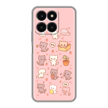 Силиконовый чехол на Huawei Honor X6a с принтом Hello Kitty Хелоу Кити Силиконовый чехол на Huawei Honor X6a с принтом Hello Kitty Хелоу Кити