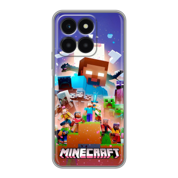 Силиконовый чехол на Huawei Honor X6a с принтом Майнкрафт Minecraft