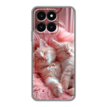 Силиконовый чехол на Huawei Honor X6a с принтом котята котики