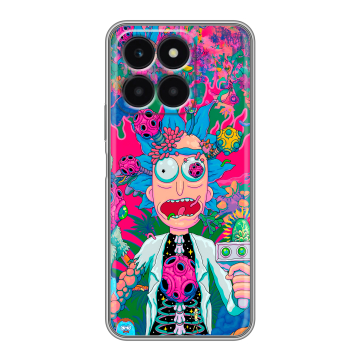 Силиконовый чехол на Huawei Honor X6a с принтом Рик и Морти Rick Morty Силиконовый чехол на Huawei Honor X6a с принтом Рик и Морти Rick Morty