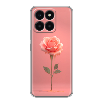 Силиконовый чехол на Huawei Honor X6a с принтом Розовая роза Силиконовый чехол на Huawei Honor X6a с принтом Розовая роза