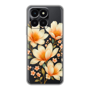 Силиконовый чехол на Huawei Honor X6a с принтом Цветы Силиконовый чехол на Huawei Honor X6a с принтом Цветы