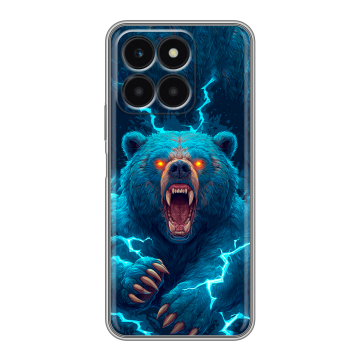 Силиконовый чехол на Huawei Honor X6a с принтом Медведь Силиконовый чехол на Huawei Honor X6a с принтом Медведь