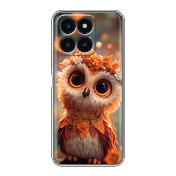 Силиконовый чехол на Huawei Honor X6a с принтом Милая сова Силиконовый чехол на Huawei Honor X6a с принтом Милая сова