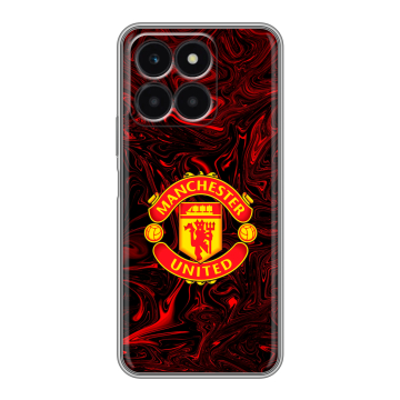 Силиконовый чехол на Huawei Honor X6a с принтом Manchester United Силиконовый чехол на Huawei Honor X6a с принтом Manchester United