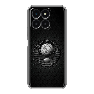 Силиконовый чехол на Huawei Honor X6a с принтом Герб Флаг СССР Силиконовый чехол на Huawei Honor X6a с принтом Герб Флаг СССР