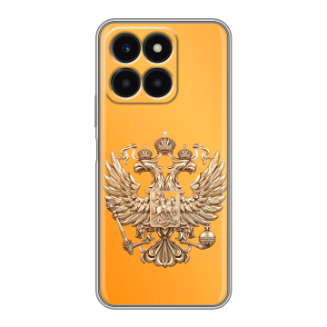 Силиконовый чехол на Huawei Honor X6a с принтом Герб Флаг России Силиконовый чехол на Huawei Honor X6a с принтом Герб Флаг России