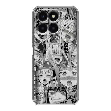 Силиконовый чехол на Huawei Honor X6a с принтом Ahegao Ахегао Аниме Силиконовый чехол на Huawei Honor X6a с принтом Ahegao Ахегао Аниме
