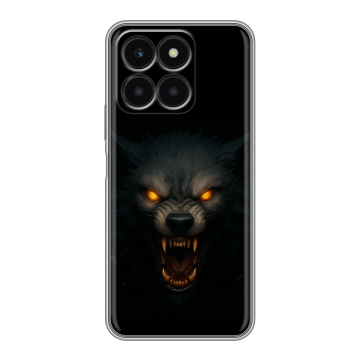 Силиконовый чехол на Huawei Honor X6a с принтом Волк Силиконовый чехол на Huawei Honor X6a с принтом Волк