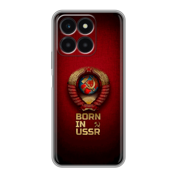 Силиконовый чехол на Huawei Honor X6a с принтом Флаг Герб СССР Силиконовый чехол на Huawei Honor X6a с принтом Флаг Герб СССР