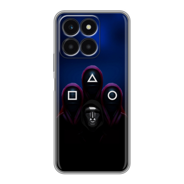 Силиконовый чехол на Huawei Honor X6a с принтом Игра Кальмара Силиконовый чехол на Huawei Honor X6a с принтом Игра Кальмара