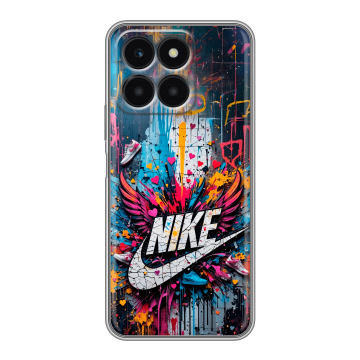 Силиконовый чехол на Huawei Honor X6a с принтом Nike Найк Силиконовый чехол на Huawei Honor X6a с принтом Nike Найк