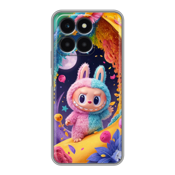 Силиконовый чехол на Huawei Honor X6a с принтом Labubu Лабубу Силиконовый чехол на Huawei Honor X6a с принтом Labubu Лабубу