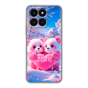 Силиконовый чехол на Huawei Honor X6a с принтом Новый год Силиконовый чехол на Huawei Honor X6a с принтом Новый год