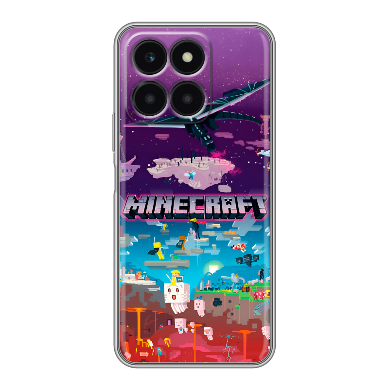 Силиконовый чехол на Huawei Honor X6a с принтом Майнкрафт Minecraft Силиконовый чехол на Huawei Honor X6a с принтом Майнкрафт Minecraft