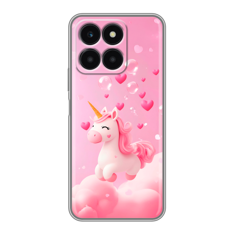 Силиконовый чехол на Huawei Honor X6a с принтом Единорог Силиконовый чехол на Huawei Honor X6a с принтом Единорог