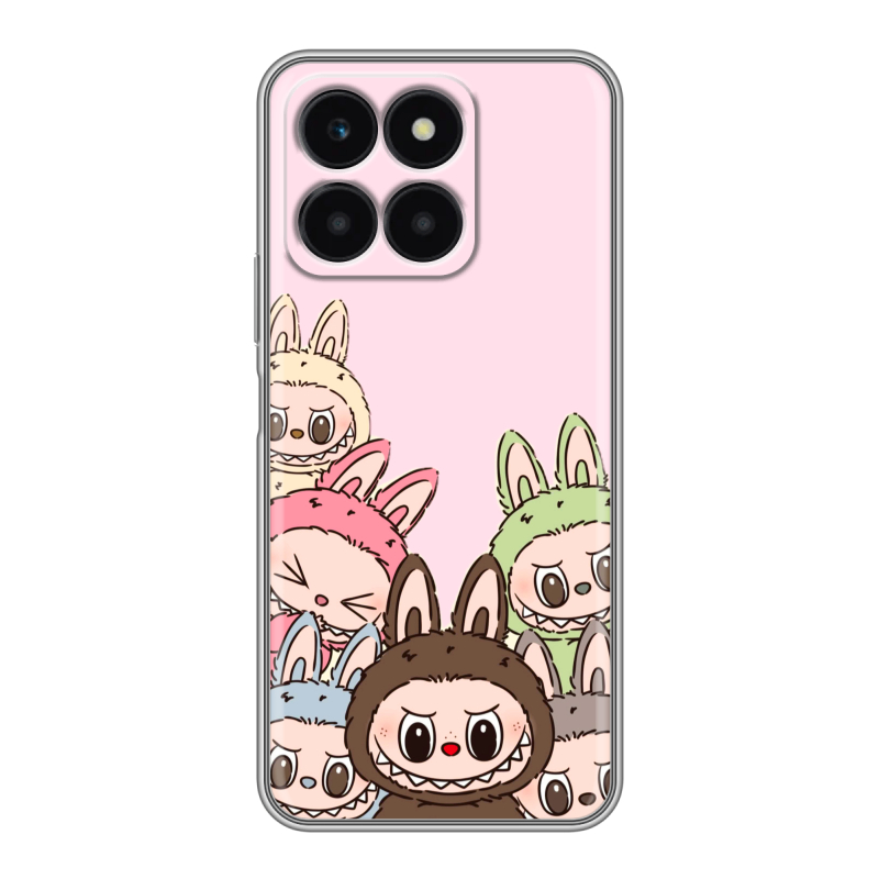 Силиконовый чехол на Huawei Honor X6a с принтом Лабубу Силиконовый чехол на Huawei Honor X6a с принтом Лабубу