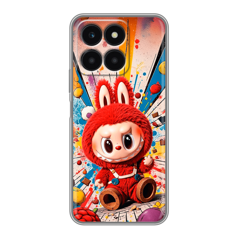 Силиконовый чехол на Huawei Honor X6a с принтом Labubu Лабубу Силиконовый чехол на Huawei Honor X6a с принтом Labubu Лабубу