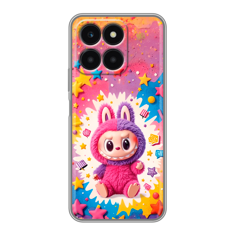 Силиконовый чехол на Huawei Honor X6a с принтом Labubu Лабубу Силиконовый чехол на Huawei Honor X6a с принтом Labubu Лабубу