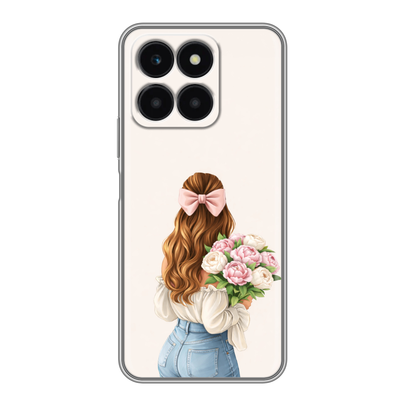 Силиконовый чехол на Huawei Honor X6a с принтом женский Силиконовый чехол на Huawei Honor X6a с принтом женский