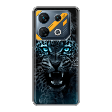 Силиконовый чехол на Infinix GT 10 Pro с принтом Темный леопард
