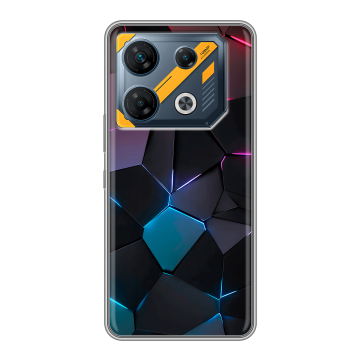 Силиконовый чехол на Infinix GT 10 Pro с принтом Геометрия неона