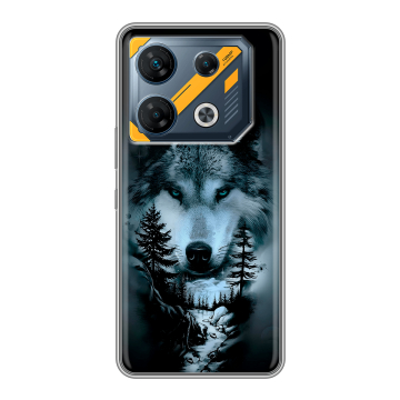 Силиконовый чехол на Infinix GT 10 Pro с принтом Лесной волк