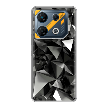 Силиконовый чехол на Infinix GT 10 Pro с принтом Черные кристаллы