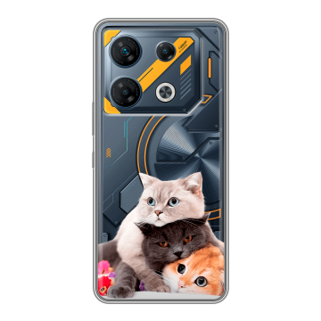 Силиконовый чехол на Infinix GT 10 Pro с принтом Кошки