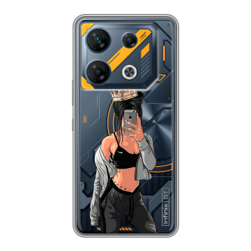 Силиконовый чехол на Infinix GT 10 Pro с принтом Женские принты