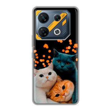 Силиконовый чехол на Infinix GT 10 Pro с принтом Кошки