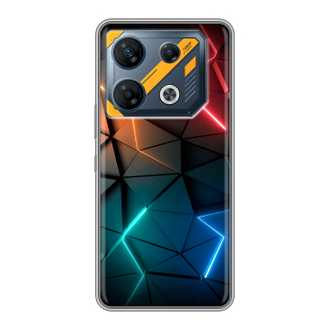 Силиконовый чехол на Infinix GT 10 Pro с принтом Абстракция неон