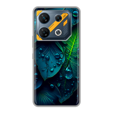 Силиконовый чехол на Infinix GT 10 Pro с принтом Листья