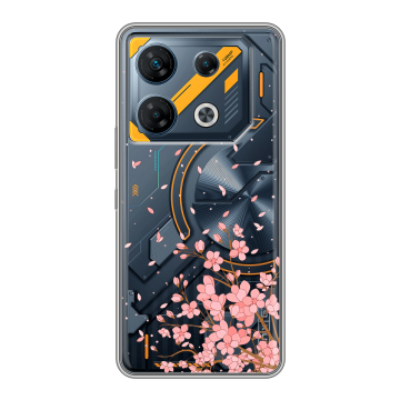 Силиконовый чехол на Infinix GT 10 Pro с принтом Ветка сакуры