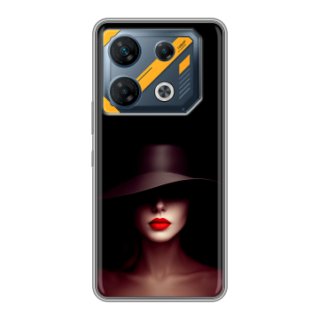 Силиконовый чехол на Infinix GT 10 Pro с принтом Девушка в шляпе