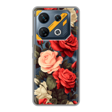 Силиконовый чехол на Infinix GT 10 Pro с принтом Розы