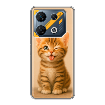 Силиконовый чехол на Infinix GT 10 Pro с принтом котенок