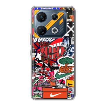 Силиконовый чехол на Infinix GT 10 Pro с принтом Найк Nike яркий