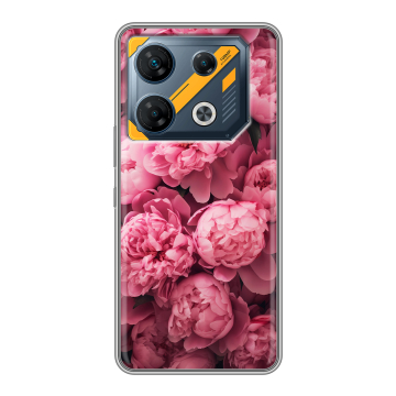 Силиконовый чехол на Infinix GT 10 Pro с принтом цветы пионы