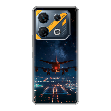 Силиконовый чехол на Infinix GT 10 Pro с принтом самолет