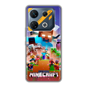 Силиконовый чехол на Infinix GT 10 Pro с принтом Майнкрафт Minecraft Силиконовый чехол на Infinix GT 10 Pro с принтом Майнкрафт Minecraft