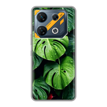Силиконовый чехол на Infinix GT 10 Pro с принтом Листья