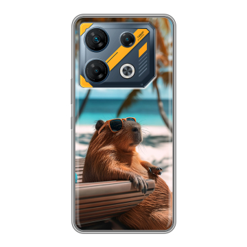 Силиконовый чехол на Infinix GT 10 Pro с принтом Капибара