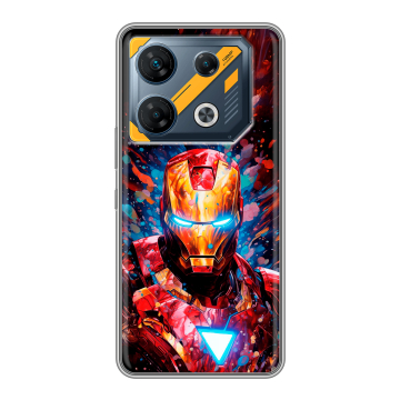 Силиконовый чехол на Infinix GT 10 Pro с принтом Железный человек Ironman