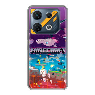Силиконовый чехол на Infinix GT 10 Pro с принтом Майнкрафт Minecraft