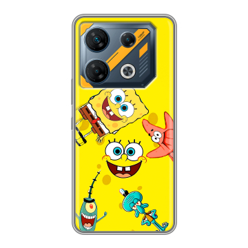 Силиконовый чехол на Infinix GT 10 Pro с принтом Спанч боб Спанчбоб