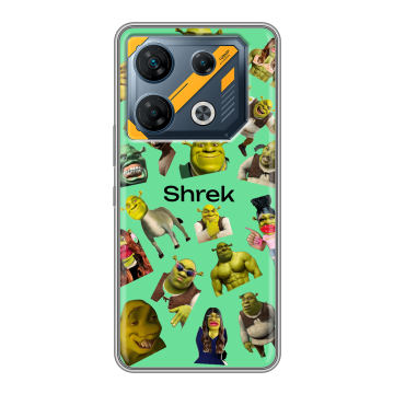 Силиконовый чехол на Infinix GT 10 Pro с принтом Шрек Shrek Силиконовый чехол на Infinix GT 10 Pro с принтом Шрек Shrek