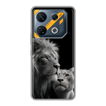 Силиконовый чехол на Infinix GT 10 Pro с принтом Лев кошки Силиконовый чехол на Infinix GT 10 Pro с принтом Лев кошки