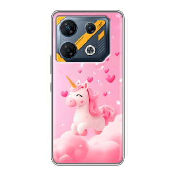 Силиконовый чехол на Infinix GT 10 Pro с принтом Единорог